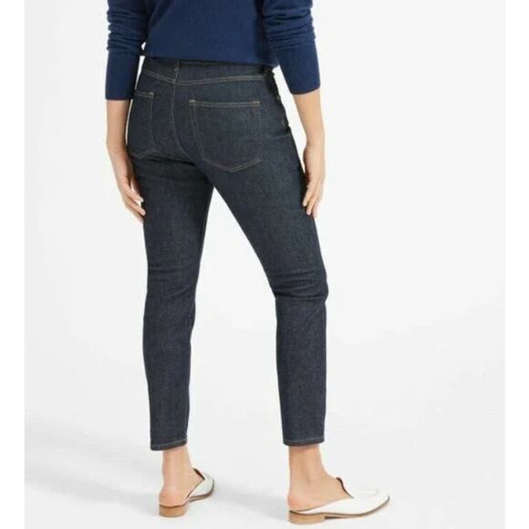 EVERLANE The Mid-Rise Skinny Ankle Jeans Slim Fit Denim Dark Indigo Wash Size 25 - Picture 2 of 7